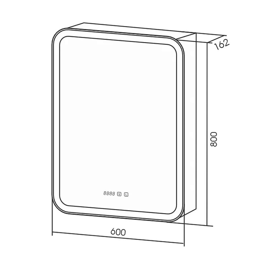 Зеркальный шкаф с подсветкой Silver Mirrors Фиджи BLACK 60 х 80 см  - 4.2 LED-00002725 левый часы, ТХ, сенсорный выключатель создать уют и комфорт, это просто!