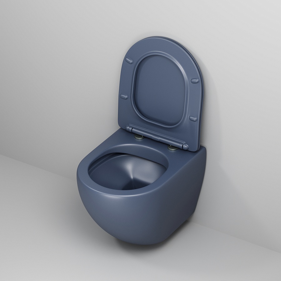 Унитаз подвесной Grossman Color GR-4455BLMS безободковый синий матовый в 100Kran: Широкий выбор и доступные цены.