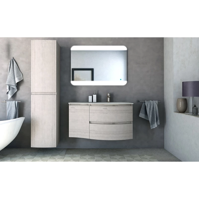 Тумба с раковиной подвесная с двумя выдвижными ящиками VAGUE CEZARES 70 см 54847 Rovere sbiancato в 100Kran: Широкий выбор и доступные цены.