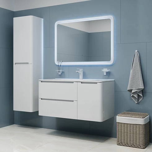 Тумба с раковиной подвесная 100 см Edifice IDDIS EDI10W1i95K белая в 100Kran: Широкий выбор и доступные цены.