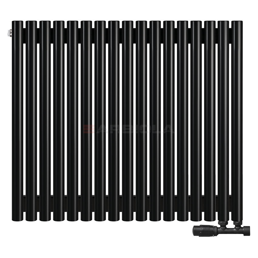 Вертикальный радиатор с нижним подключением Arbiola Iris V 108751 84,2 х 75 см черный матовый ral 9005 от интернет-магазина сантехники 100Kran!