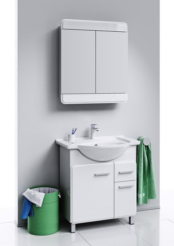 Зеркальный шкаф 75 см AQWELLA Corsica Белый Kor.04.07 создать уют и комфорт, это просто!