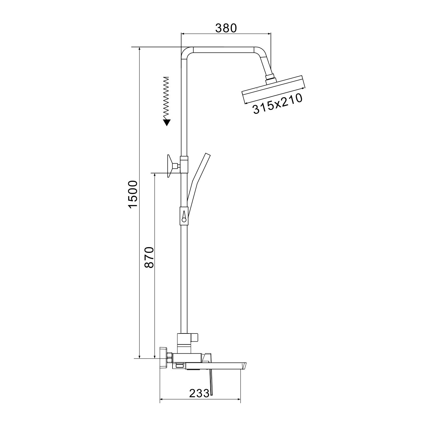 Душевая система Rose R1836H черный в 100Kran: Широкий выбор и доступные цены.