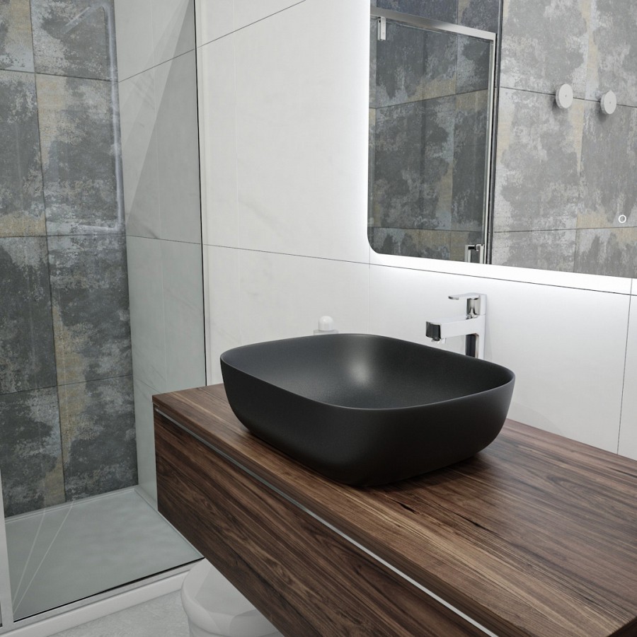 Раковина накладная Maretti Florenza FL13NS25-560 49 см черная в 100Kran: Широкий выбор и доступные цены.