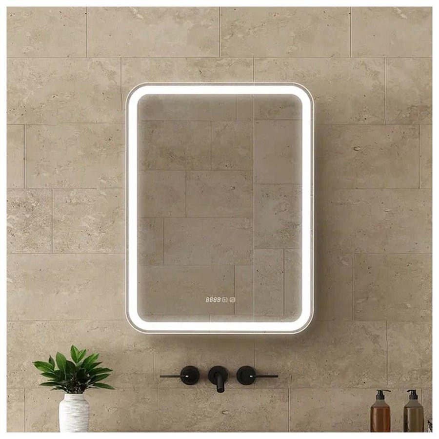 Зеркальный шкаф с подсветкой Silver Mirrors Фиджи-Антрацит 60 х 80 см - 3.2 LED-00003044 левый часы, ТХ, подогрев, сенсорный выключатель создать уют и комфорт, это просто!