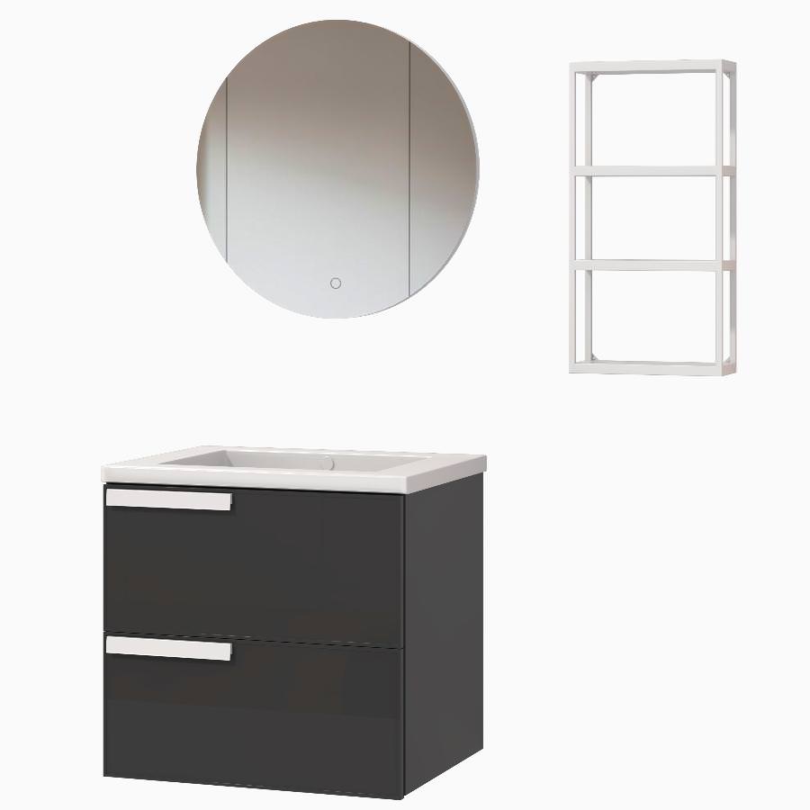 Тумба подвесная с раковиной Maxonor Pure Life SALON AMETHYST 58 см PL-MC01-58-GY боро серый в 100Kran: Широкий выбор и доступные цены.