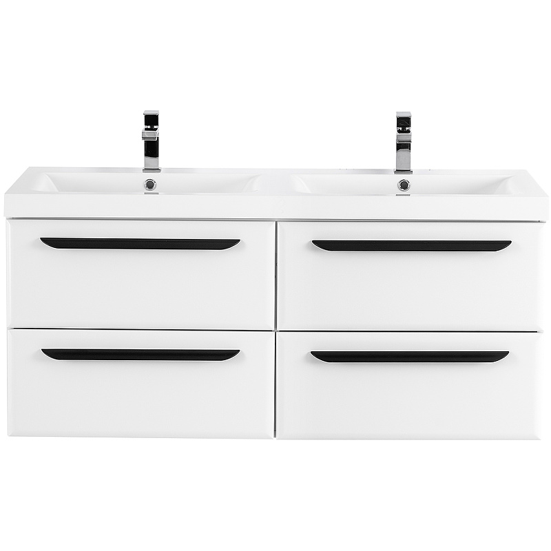 Тумба с раковиной подвесная CEZARES 120 см ECO-1200-4C-SO-2-BL Bianco Lucido в 100Kran: Широкий выбор и доступные цены.