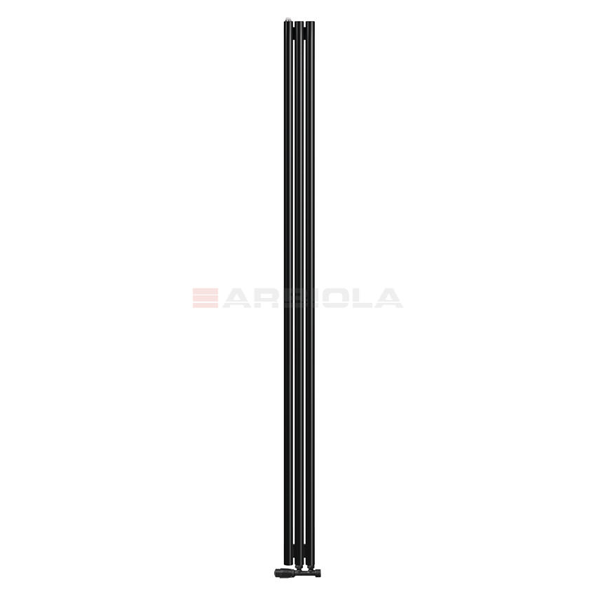 Вертикальный радиатор с нижним подключением Arbiola Iris V 108991 14,2 х 250 см черный матовый ral 9005 от интернет-магазина сантехники 100Kran!