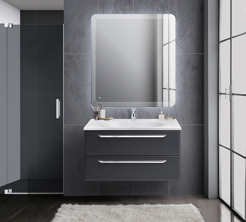 Тумба с раковиной подвесная CEZARES 120 см ECO-1200-2C-SO-GR-P Grafito в 100Kran: Широкий выбор и доступные цены.