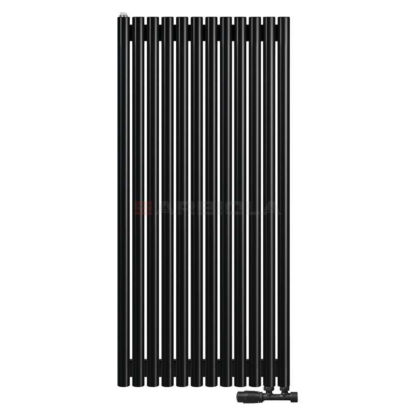 Вертикальный радиатор с нижним подключением Arbiola Iris V 108883 59,2 х 120 см черный матовый ral 9005 от интернет-магазина сантехники 100Kran!