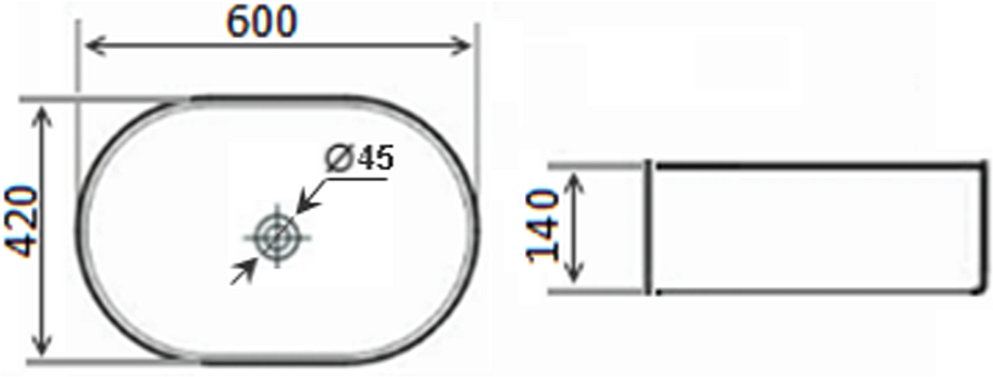 Раковина накладная Timo Keramiikka KULO 60 TK-405 белый глянец в 100Kran: Широкий выбор и доступные цены.