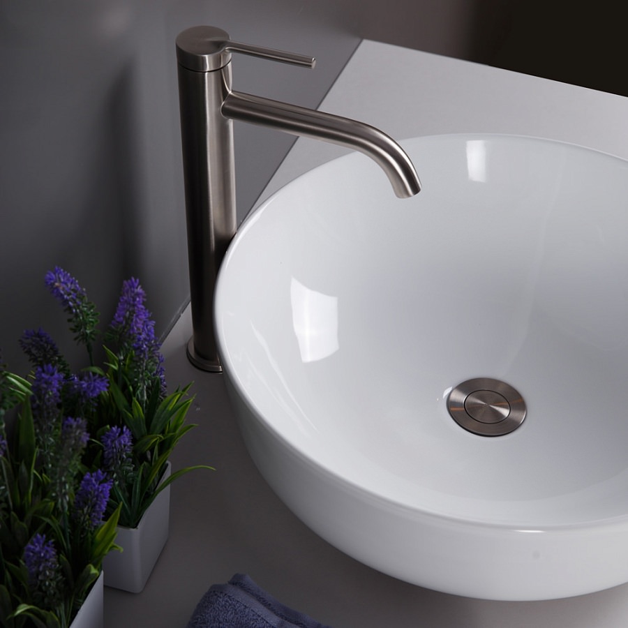 Накладная раковина BelBagno BB1315 41,5  см белая глянцевая в 100Kran: Широкий выбор и доступные цены.