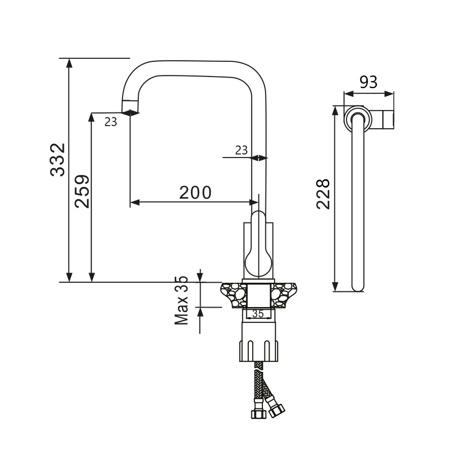 Смеситель для кухни Maretti Project-S PS31RZZ57 сатин в 100Kran: Широкий выбор и доступные цены.