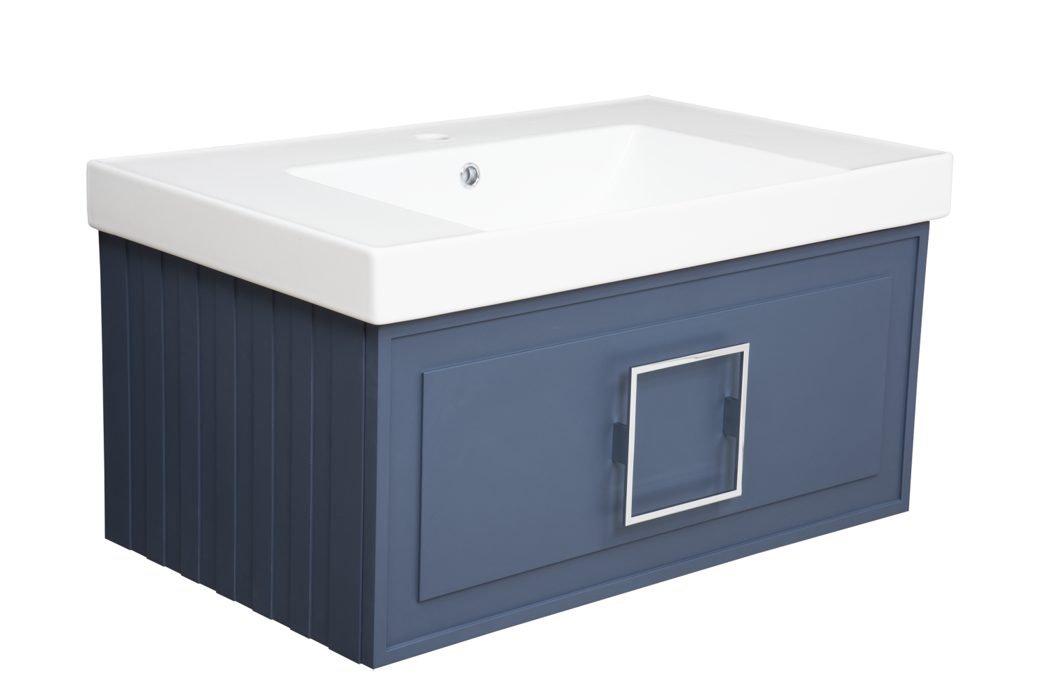 Тумба под раковину LA FENICE Cubo Blu Grigio синий 80 FNC-01-CUB-BG-80 в 100Kran: Широкий выбор и доступные цены.