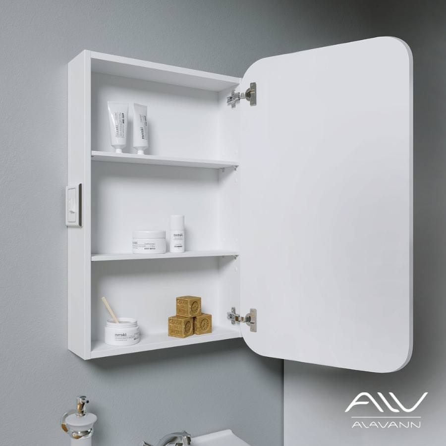 Зеркальный шкаф подвесной Alavann Monaco 55 см ALV0284001 белый создать уют и комфорт, это просто!