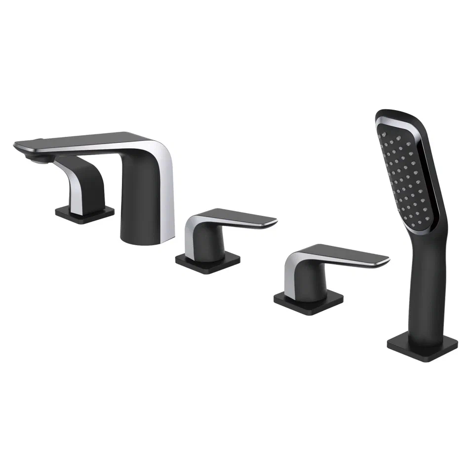 Смеситель на борт ванны Rose R1312H черный в 100Kran: Широкий выбор и доступные цены.