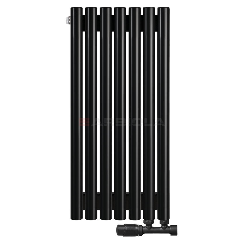 Вертикальный радиатор с нижним подключением Arbiola Iris V 108619 34,2 х 70 см черный матовый ral 9005 от интернет-магазина сантехники 100Kran!