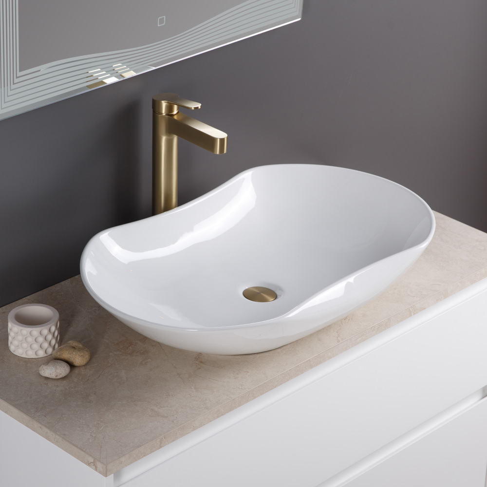 Накладная раковина BelBagno BB1334 41  см белая глянцевая в 100Kran: Широкий выбор и доступные цены.