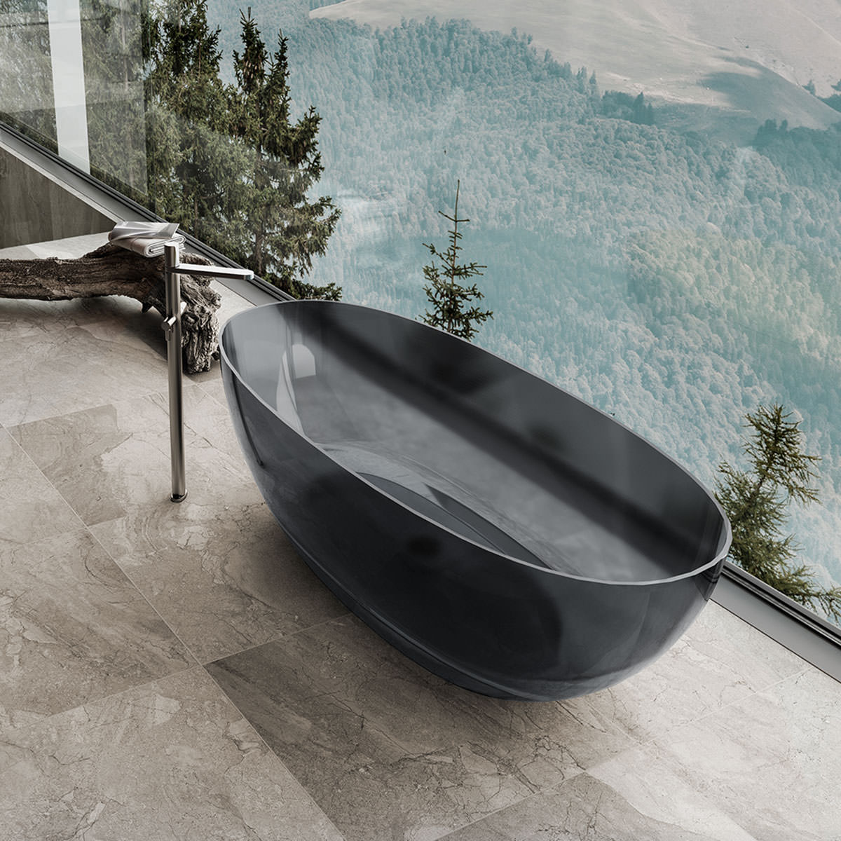Ванна прозрачная Vincea VBT-6T01B 1700*750*550 цвет черный в 100Kran: Широкий выбор и доступные цены.