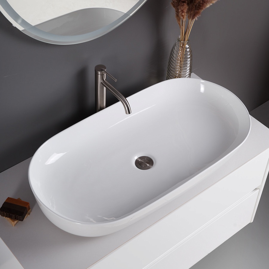 Накладная раковина BelBagno BB1349 40,5  см белая глянцевая в 100Kran: Широкий выбор и доступные цены.