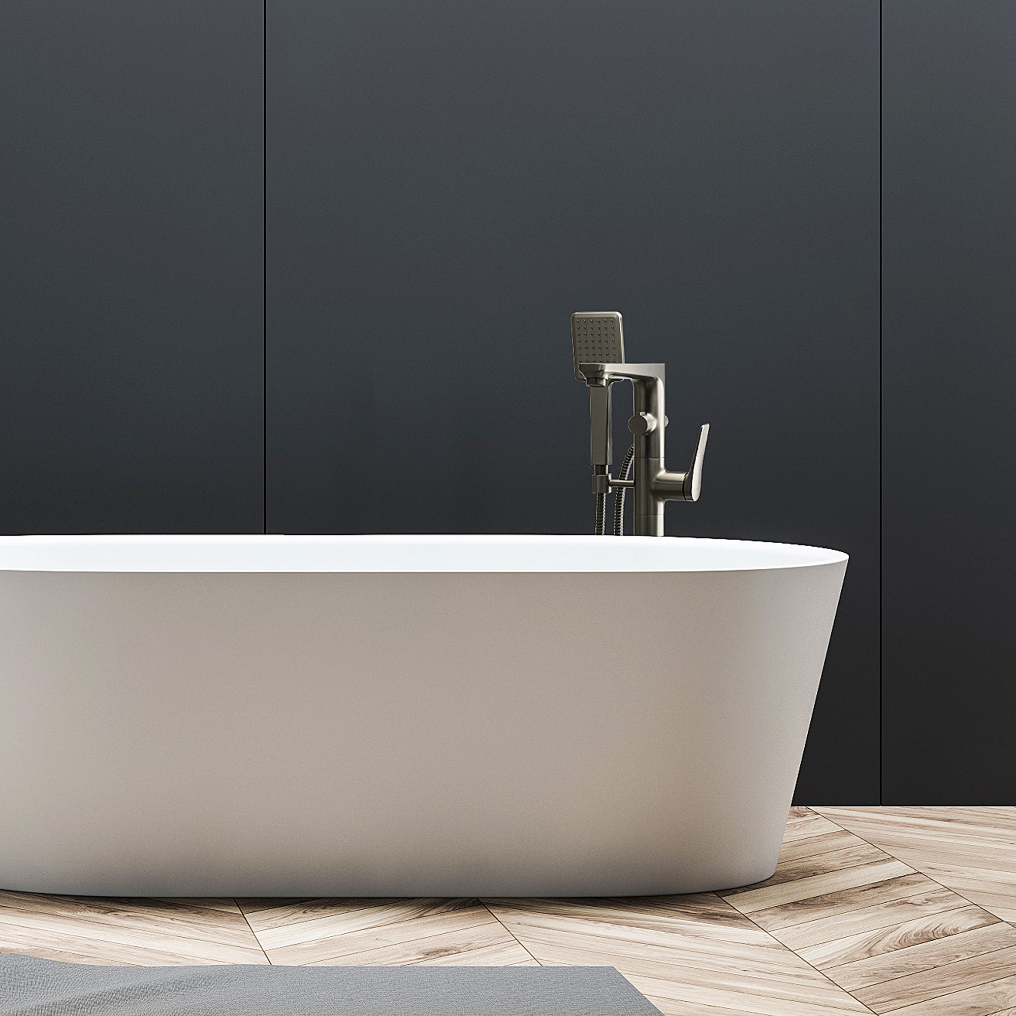 Смеситель для ванны напольный Lemark Bronx LM3744GM графит в 100Kran: Широкий выбор и доступные цены.