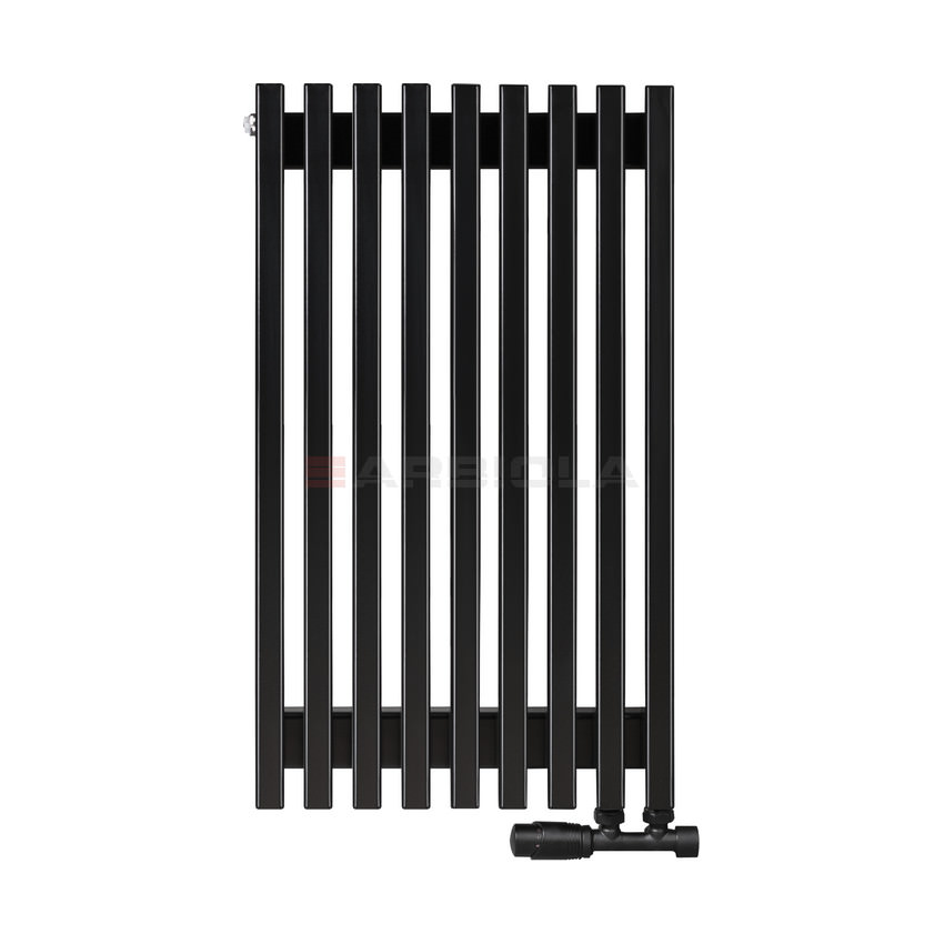 Вертикальный радиатор с нижним подключением Arbiola Compact V 102433 43 х 75 см Черный от интернет-магазина сантехники 100Kran!