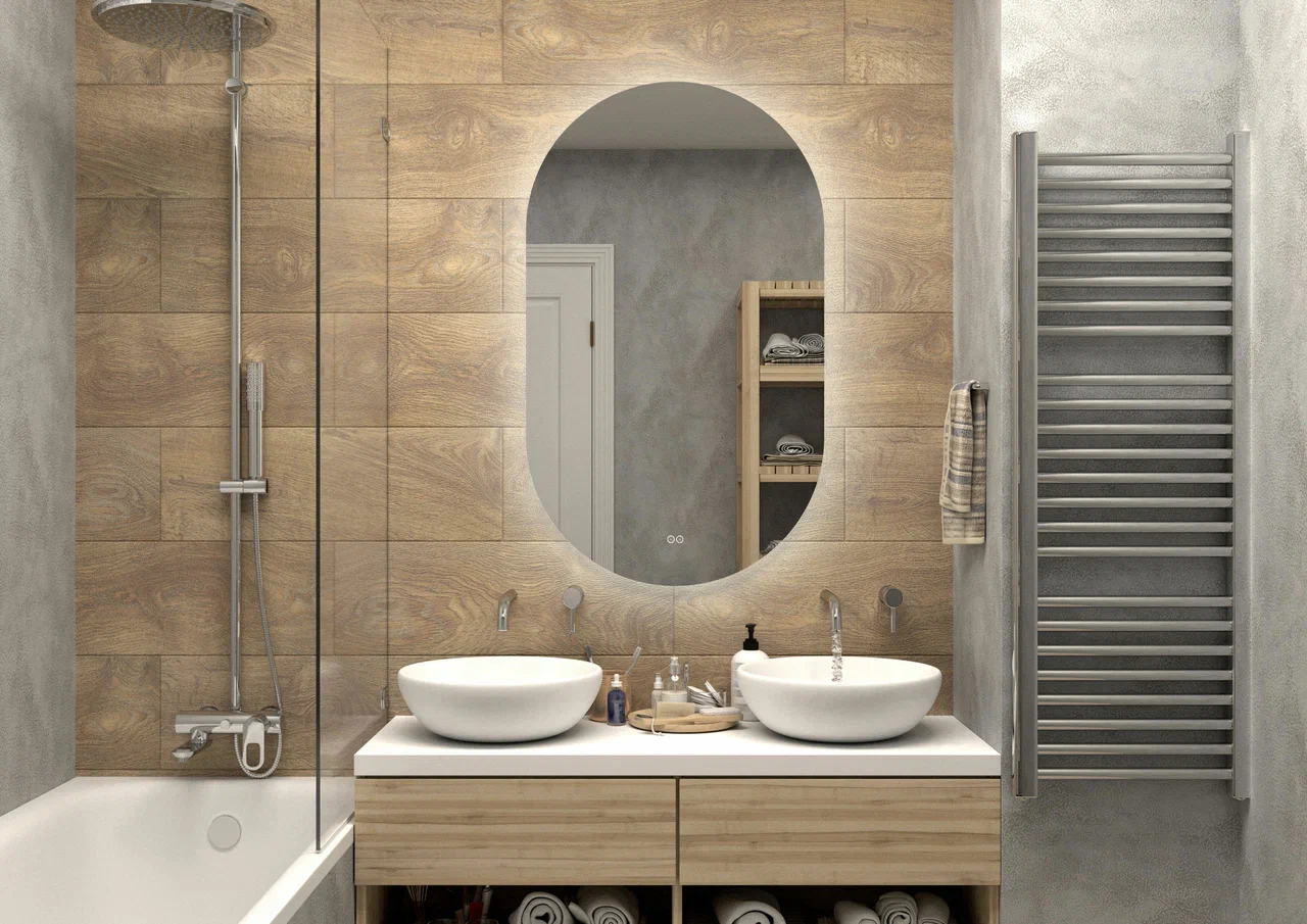 Зеркало с подсветкой "Fleur medium" 650x110 ЗЛП1555 100Kran: Широкий выбор и доступные цены.