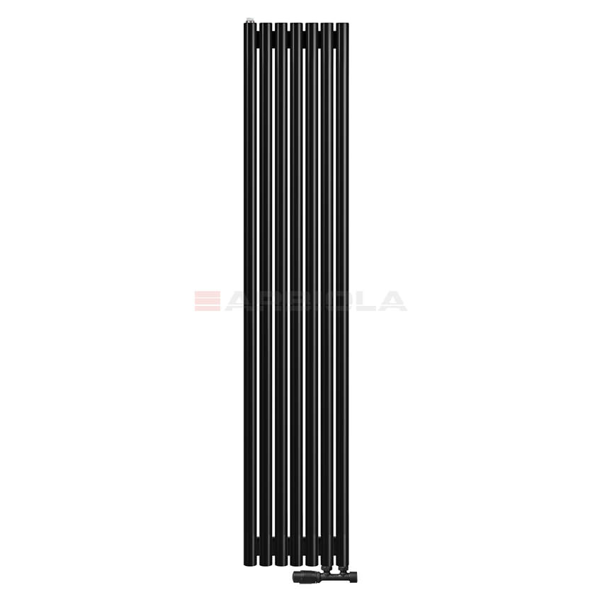 Вертикальный радиатор с нижним подключением Arbiola Iris V 109412 34,2 х 150 см черный матовый ral 9005 от интернет-магазина сантехники 100Kran!