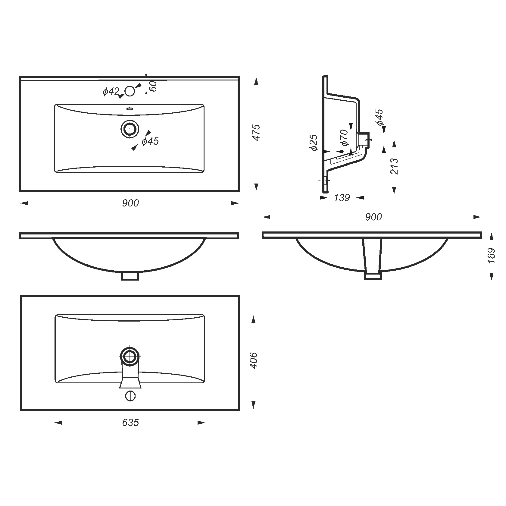 Раковина мебельная Sanita Luxe Quadro 90 белая QDR90SLWB01 в 100Kran: Широкий выбор и доступные цены.