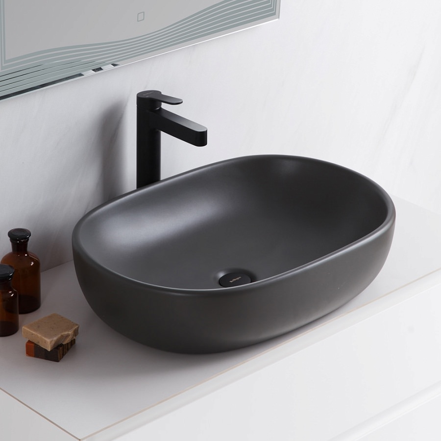 Накладная раковина BelBagno BB1084-H311 60  см серая матовая в 100Kran: Широкий выбор и доступные цены.