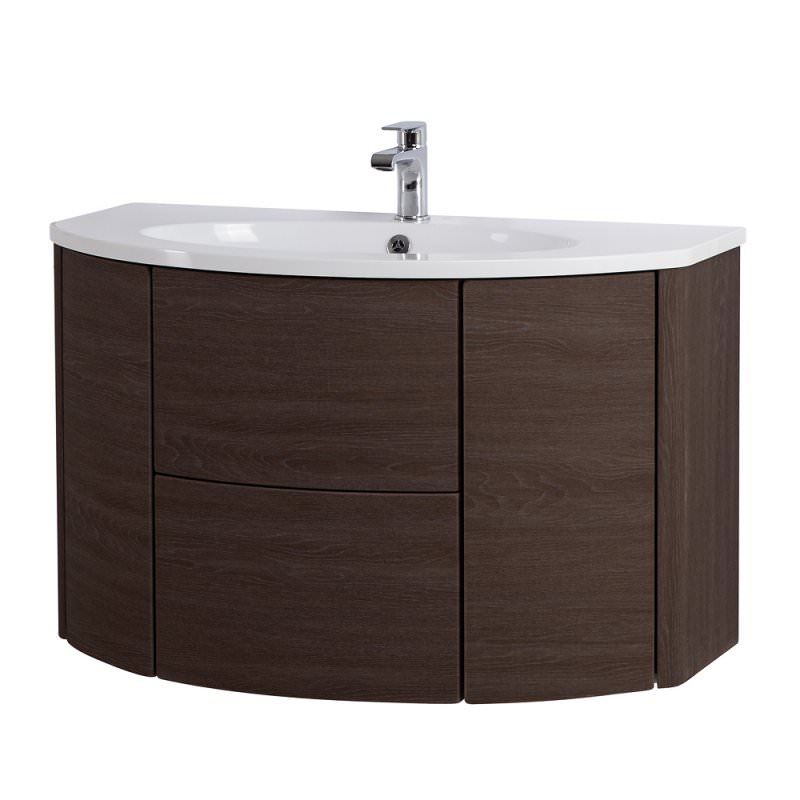 Тумба с раковиной подвесная CEZARES 91 см EDEN 55070 Rovere Scuro Soft в 100Kran: Широкий выбор и доступные цены.