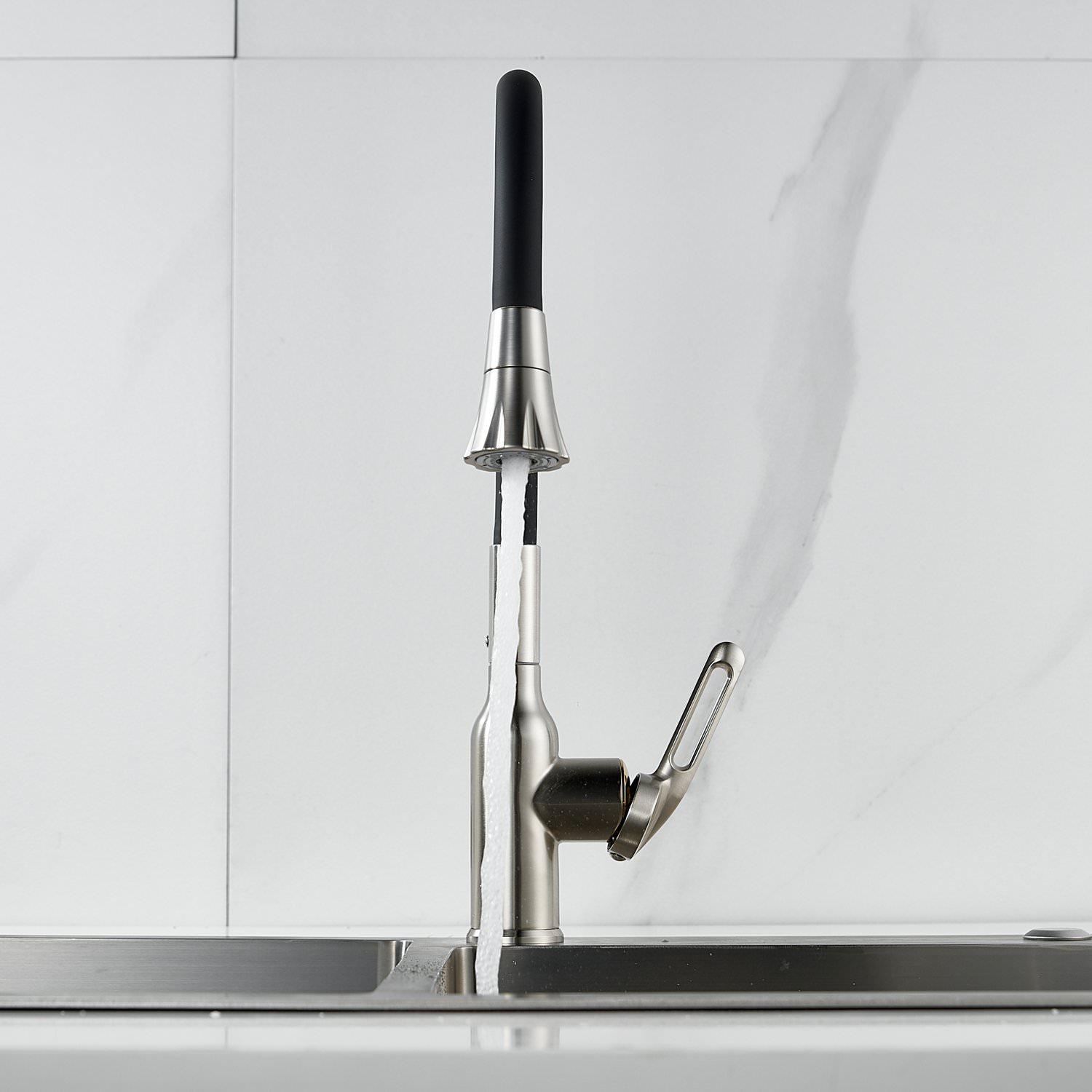 Смеситель для кухни с гибким изливом Raffine F303L-3 сатин в 100Kran: Широкий выбор и доступные цены.