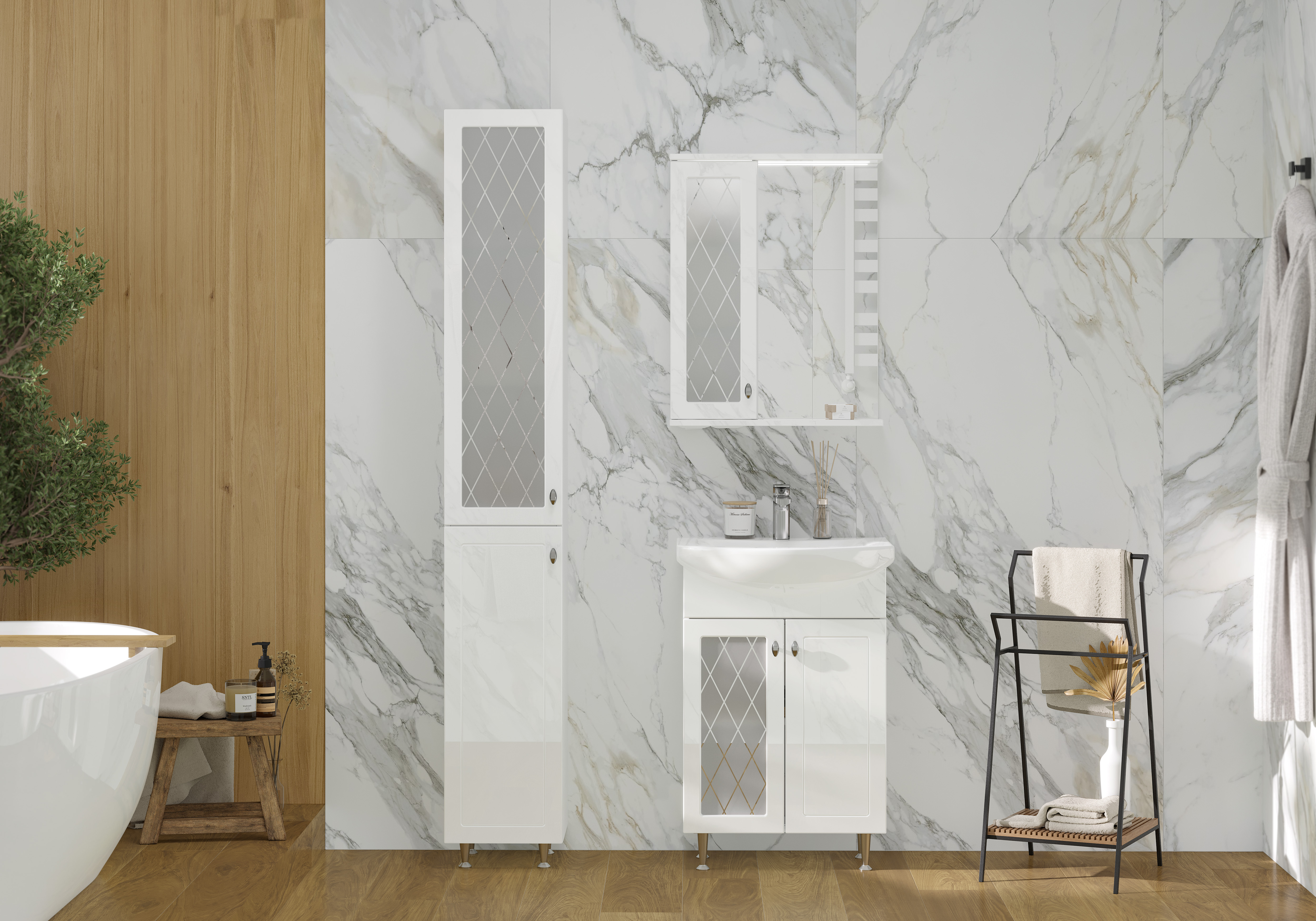 Пенал напольный Volna Milena 30 pnMILENA30-01 белый в 100Kran: Широкий выбор и доступные цены.