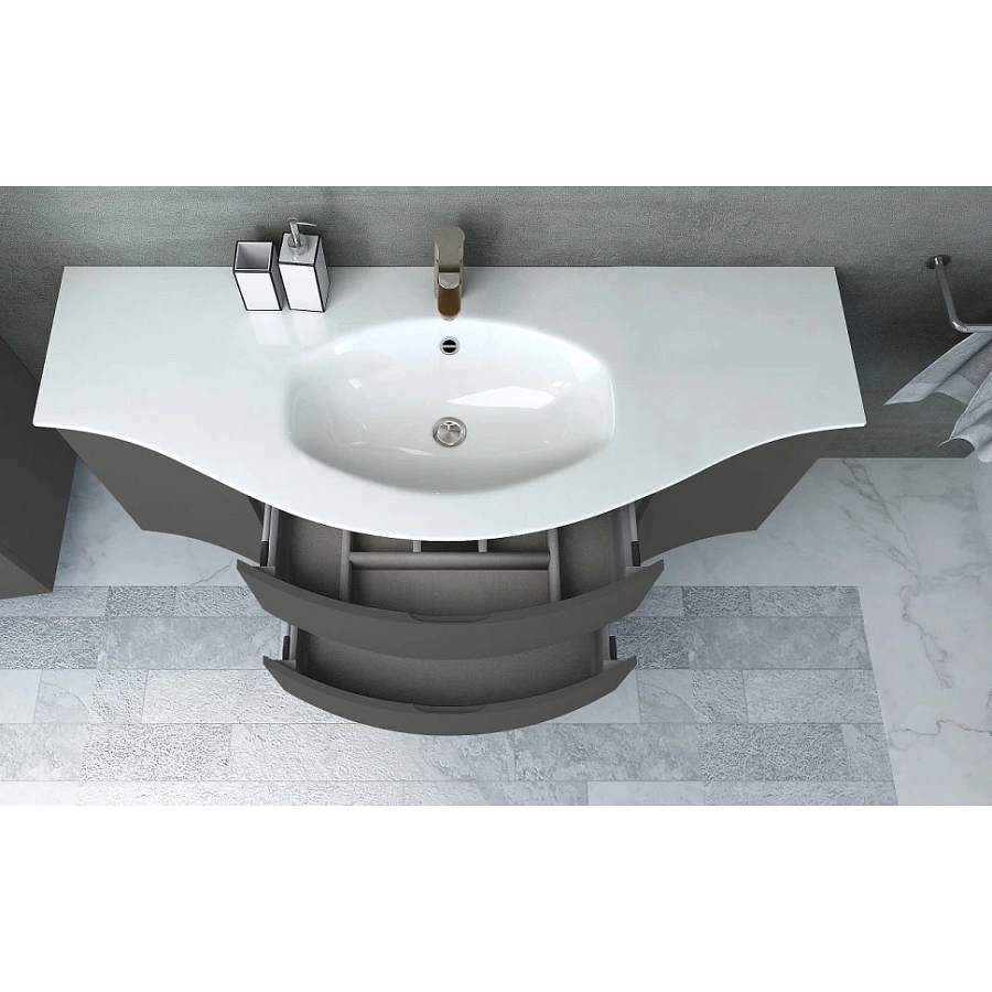 Тумба с раковиной подвесная с двумя выдвижными ящиками VAGUE CEZARES 70 см 54905 Grigio talpa opaco в 100Kran: Широкий выбор и доступные цены.