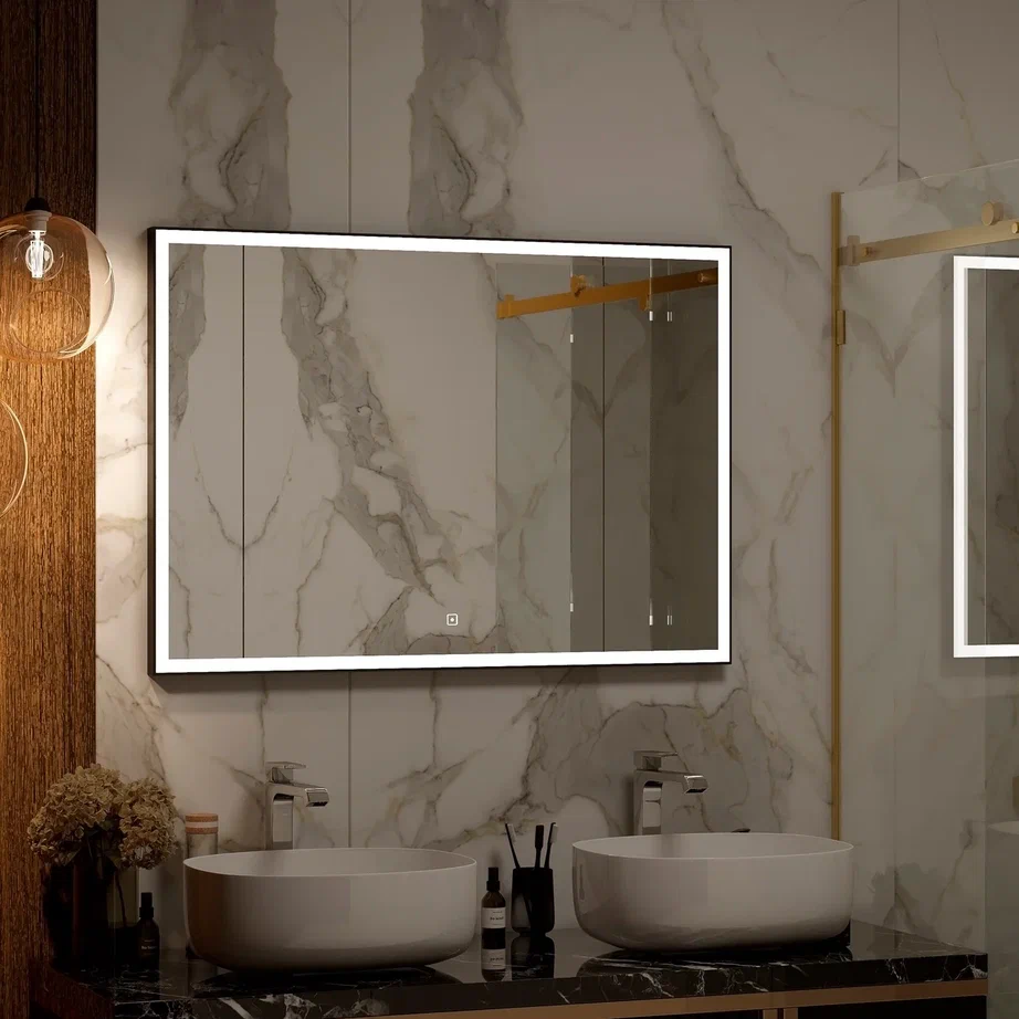 Зеркало с подсветкой "Frame black standart" 900x700 100Kran: Широкий выбор и доступные цены.