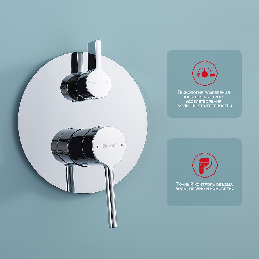 Душевая система встраиваемая Raglo R20.27 хром в 100Kran: Широкий выбор и доступные цены.
