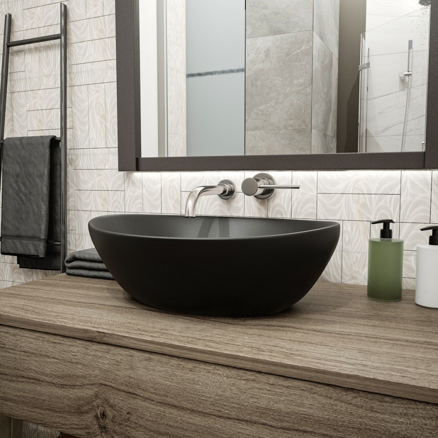 Раковина накладная Maretti Eleganza EN13NS87-560 41 см черная в 100Kran: Широкий выбор и доступные цены.