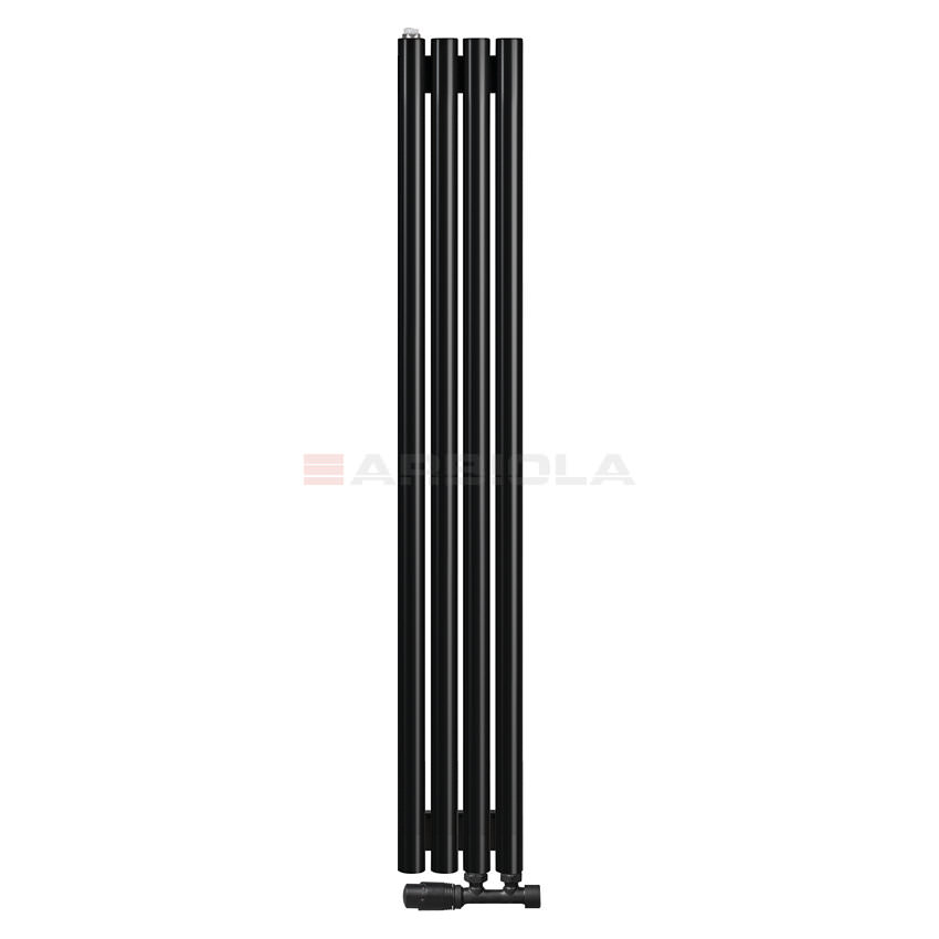 Вертикальный радиатор с нижним подключением Arbiola Iris V 108859 19,2 х 120 см черный матовый ral 9005 от интернет-магазина сантехники 100Kran!