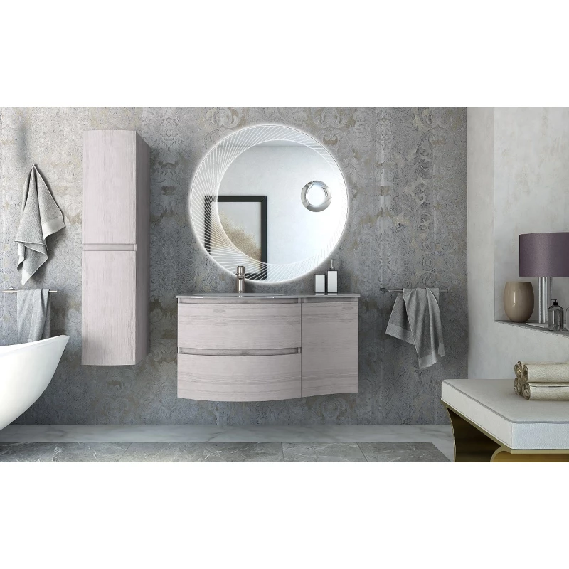 Тумба с раковиной подвесная с двумя выдвижными ящиками VAGUE CEZARES 70 см 54847 Rovere sbiancato в 100Kran: Широкий выбор и доступные цены.
