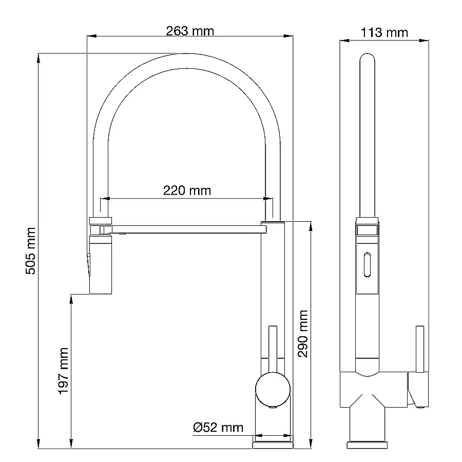 Смеситель для кухни с гибким изливом Wonzon & Woghand WW-88438003-BG брашированное золото в 100Kran: Широкий выбор и доступные цены.