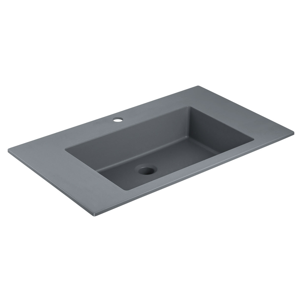 Раковина Vincea VCB-13800G 80 см из кварца цвет серый в 100Kran: Широкий выбор и доступные цены.