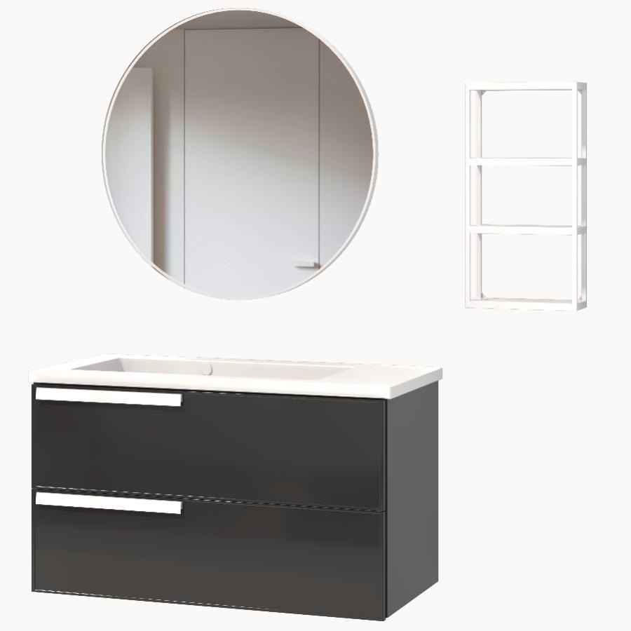 Тумба подвесная с раковиной Maxonor Pure Life SALON AMETHYST 98 см PL-MC01-98-GY боро серый в 100Kran: Широкий выбор и доступные цены.