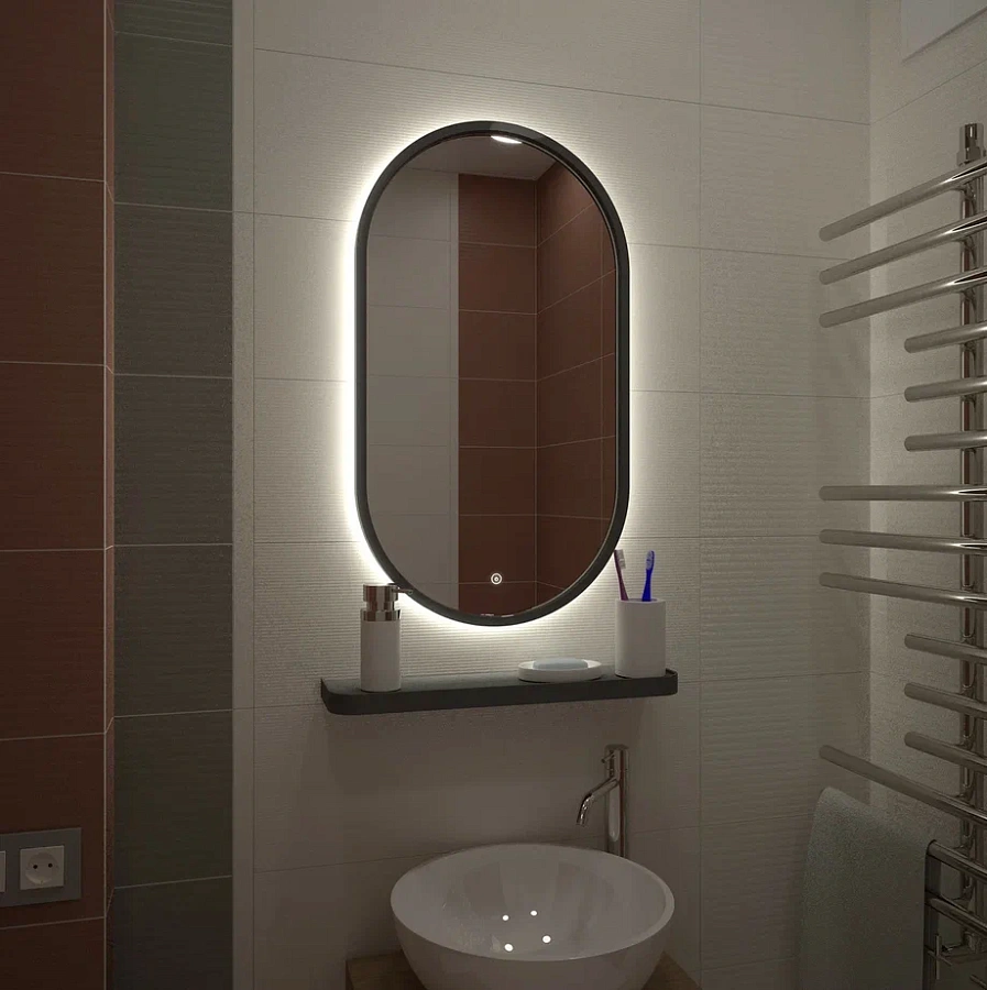 Зеркало с подсветкой Continent Prime standart  45 x 80 см ЗЛП1079 100Kran: Широкий выбор и доступные цены.