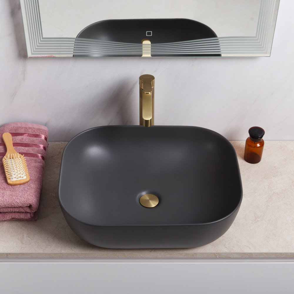 Накладная раковина BelBagno BB1302-H311 50  см серая матовая в 100Kran: Широкий выбор и доступные цены.