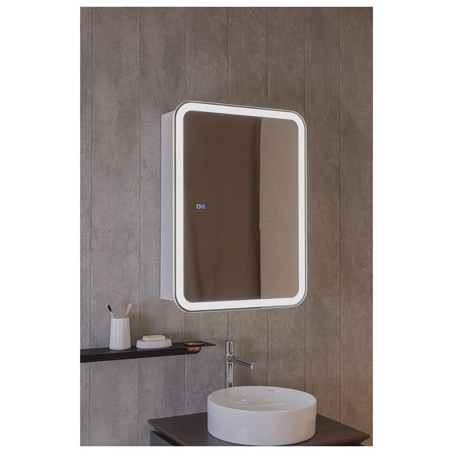 Зеркальный шкаф с подсветкой Silver Mirrors Фиджи - 2 Flip 60 х 80 см LED-00002679 подогрев, сенсорный выключатель создать уют и комфорт, это просто!