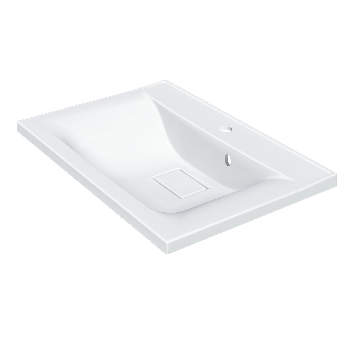 Раковина Vincea VCB-3M650W 65 из искусственного камня цвет белый в 100Kran: Широкий выбор и доступные цены.