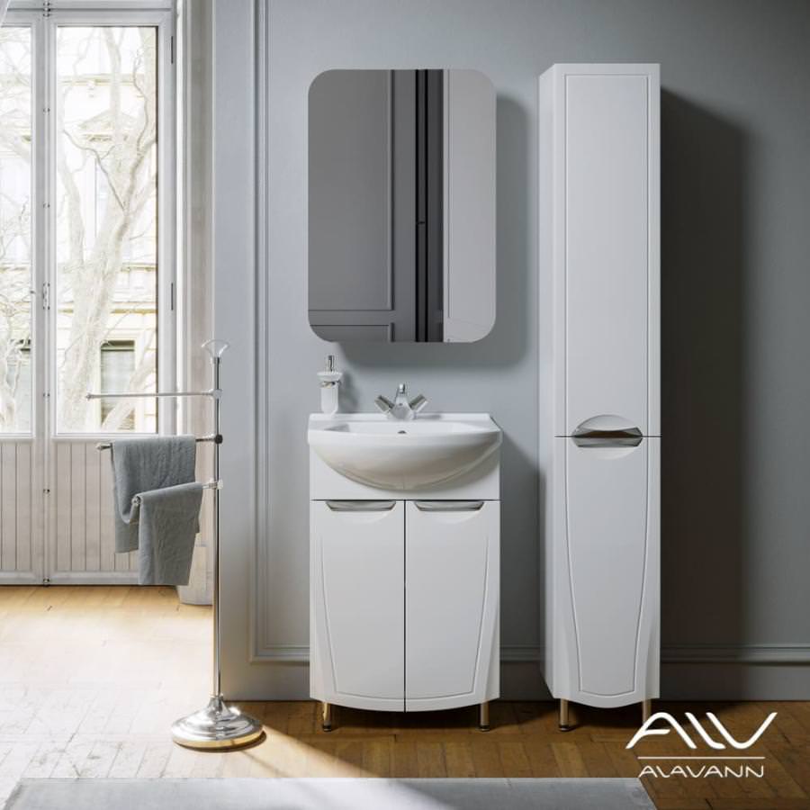 Зеркальный шкаф подвесной Alavann Monaco 55 см ALV0284001 белый создать уют и комфорт, это просто!