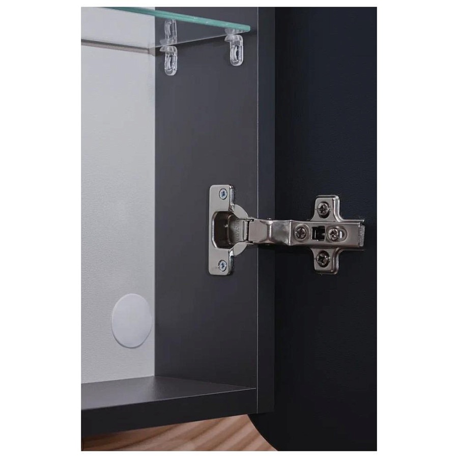Зеркальный шкаф с подсветкой Silver Mirrors Фиджи-Антрацит Flip 60 х 80 см  LED-00003042 ИК бесконтактный сенсор создать уют и комфорт, это просто!