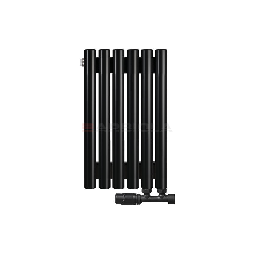 Вертикальный радиатор с нижним подключением Arbiola Iris V 96730 29,2 х 50 см черный матовый ral 9005 от интернет-магазина сантехники 100Kran!