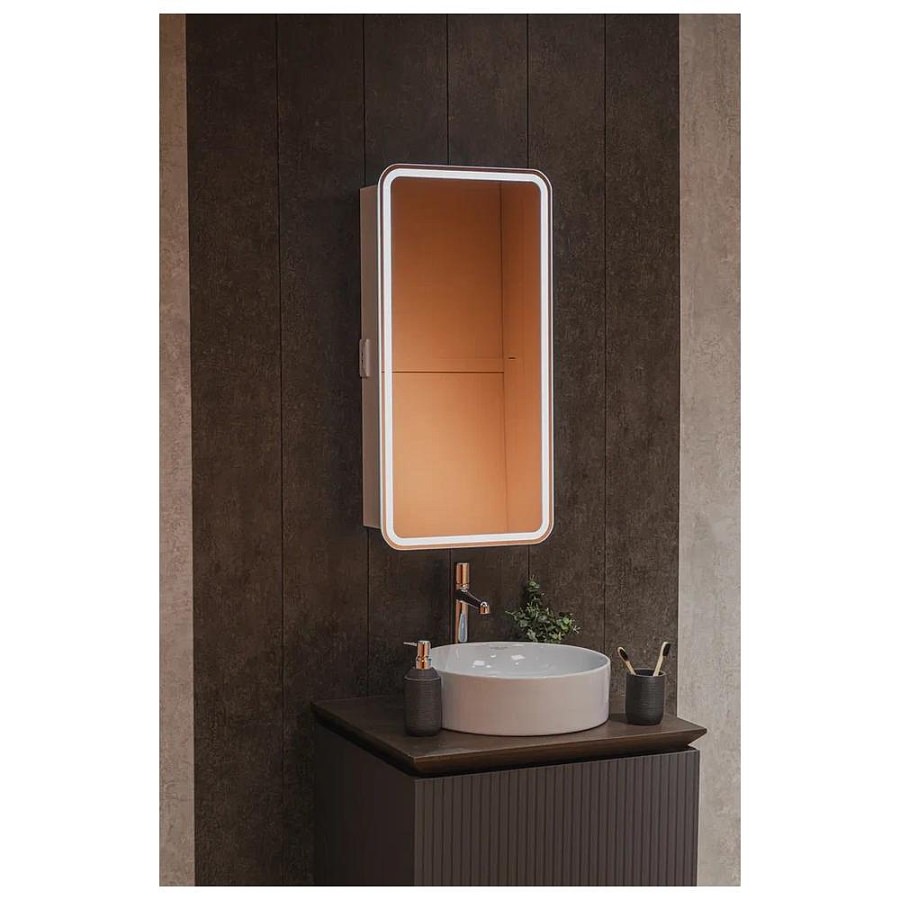 Зеркальный шкаф с подсветкой Silver Mirrors Фиджи Flip 40 х 80 см  LED-00003049 ИК бесконтактный сенсор создать уют и комфорт, это просто!
